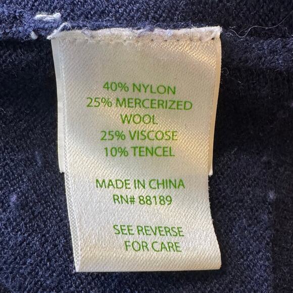 Lilly Pulitzer Size Small Wool Blend True Navy Cheetah Intarsia Charter Sweater - Picture 8 of 8